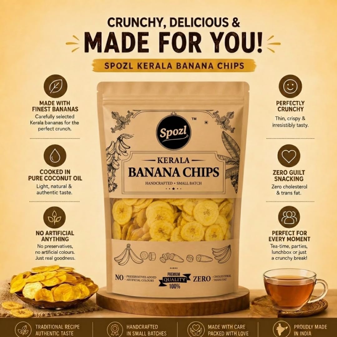 Kerala's Best Banana Chips in Coconut Oil (300gm) pack