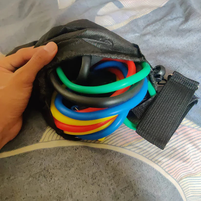 Resistance Exercise Bands with Door Anchor, Handles, Waterproof Carry Bag, and Legs Ankle Straps