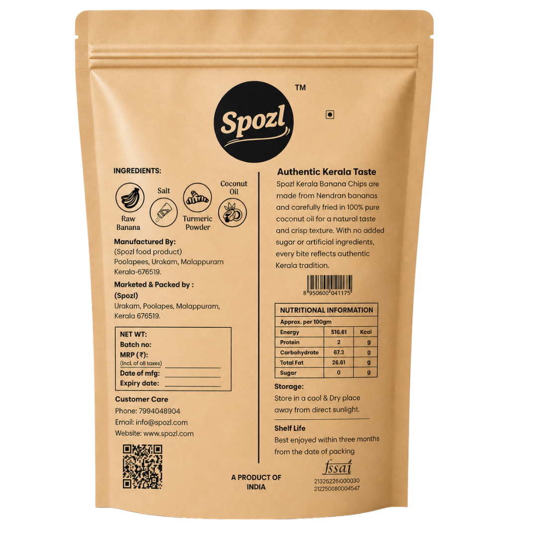 Kerala's Best Banana Chips in Coconut Oil (1200gm) pack